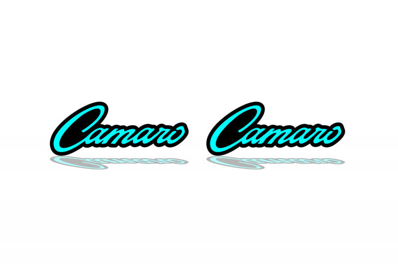 Chevrolet Camaro emblem for fenders with Camaro logo Fender decoinfabric BLACK BLUE
