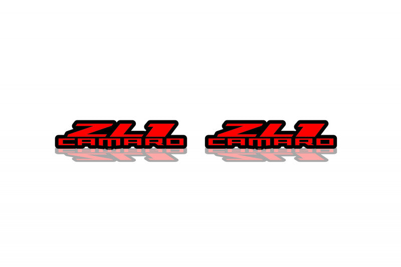 Chevrolet Camaro emblem for fenders with ZL1 Camaro logo Fender decoinfabric BLACK RED