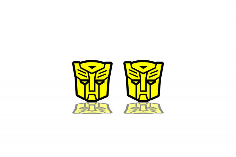 Chevrolet emblem for fenders with Autobot logo Fender decoinfabric BLACK YELLOW