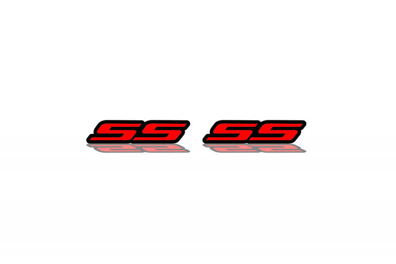 Chevrolet emblem for fenders with SS logo Fender decoinfabric BLACK RED