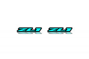 Chevrolet emblem for fenders with ZL1 logo Fender decoinfabric BLACK LIGHT BLUE