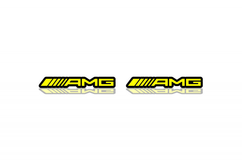 Mercedes G-Class Emblem & Badges set with AMG logo Mercedes emblems decoinfabric BLACK YELLOW