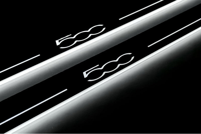 Fiat 500 Led Door Sills With Logo 500