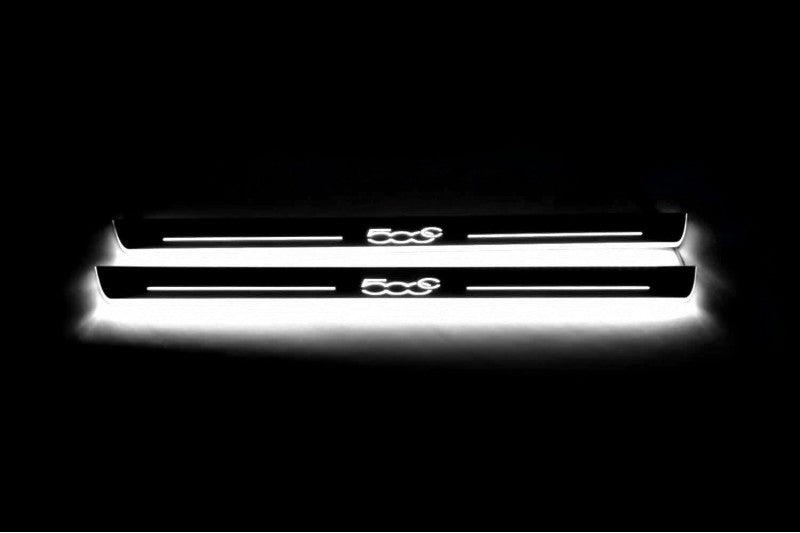 Fiat 500C 2009+ LED Door Sill With Logo 500C Fiat Led Door Sills opdesign