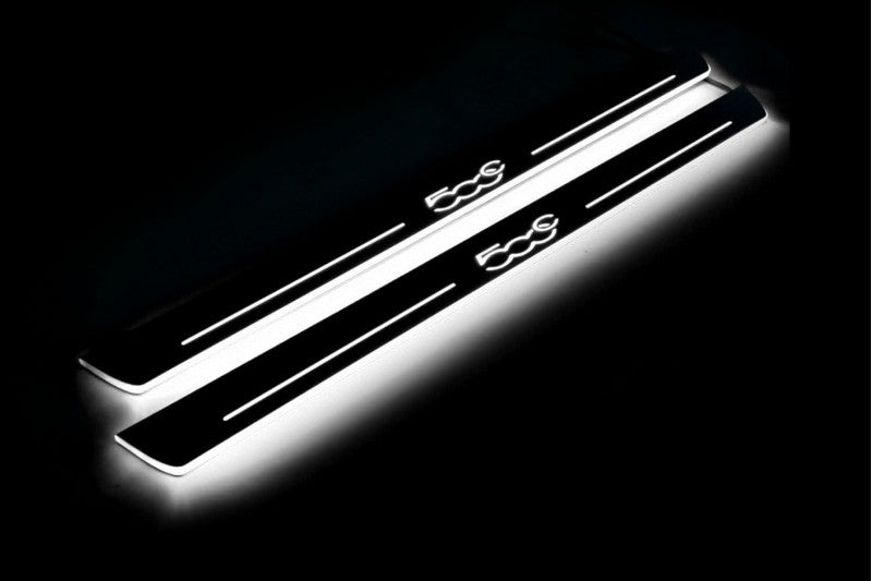 Fiat 500C 2009+ LED Door Sill With Logo 500C Fiat Led Door Sills opdesign