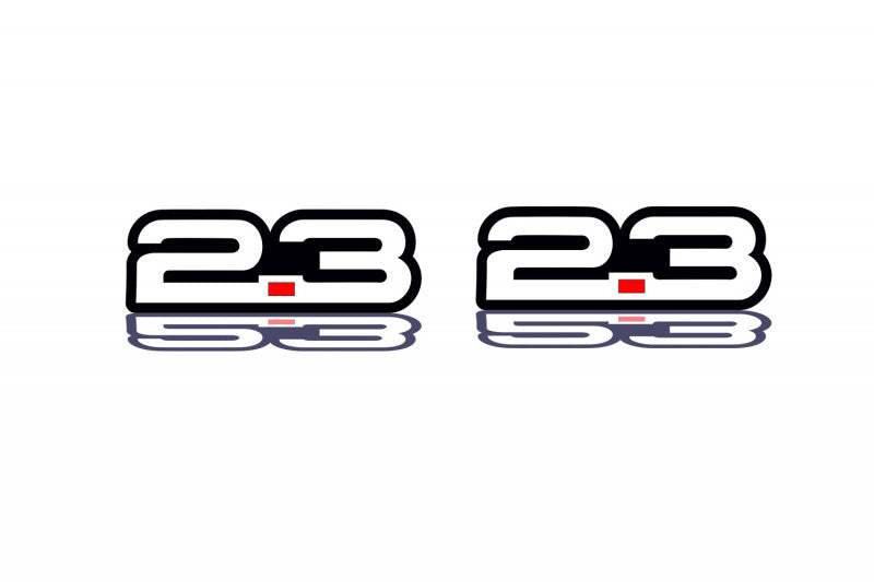 Ford emblem for fenders with 2.3 logo Ford emblems decoinfabric BLACK WHITE