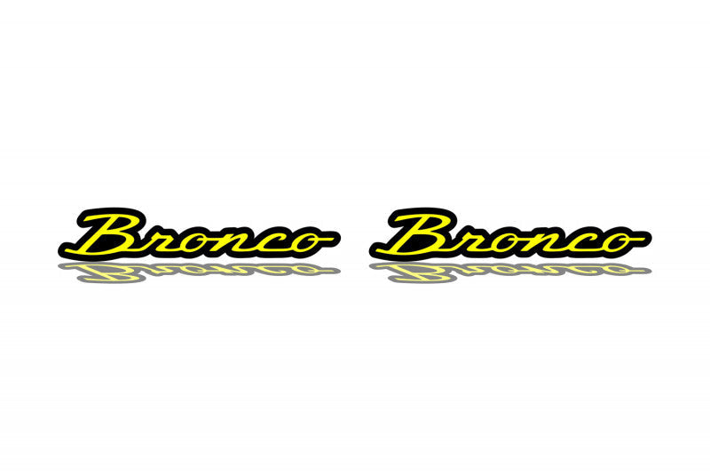 Ford Bronco emblem for fenders with Bronco logo Ford emblems decoinfabric BLACK YELLOW