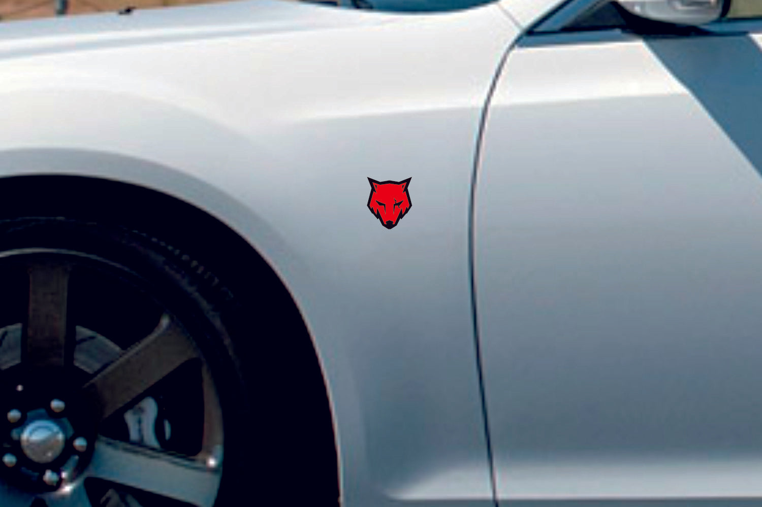 Ford Mustang emblem for fenders with Coyote logo Ford emblems decoinfabric BLACK RED
