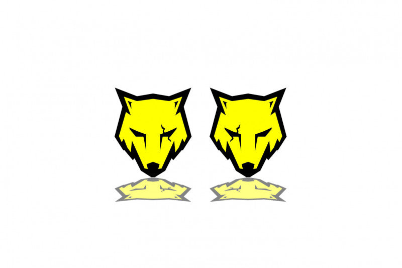 Ford Mustang emblem for fenders with Coyote logo Ford emblems decoinfabric BLACK YELLOW