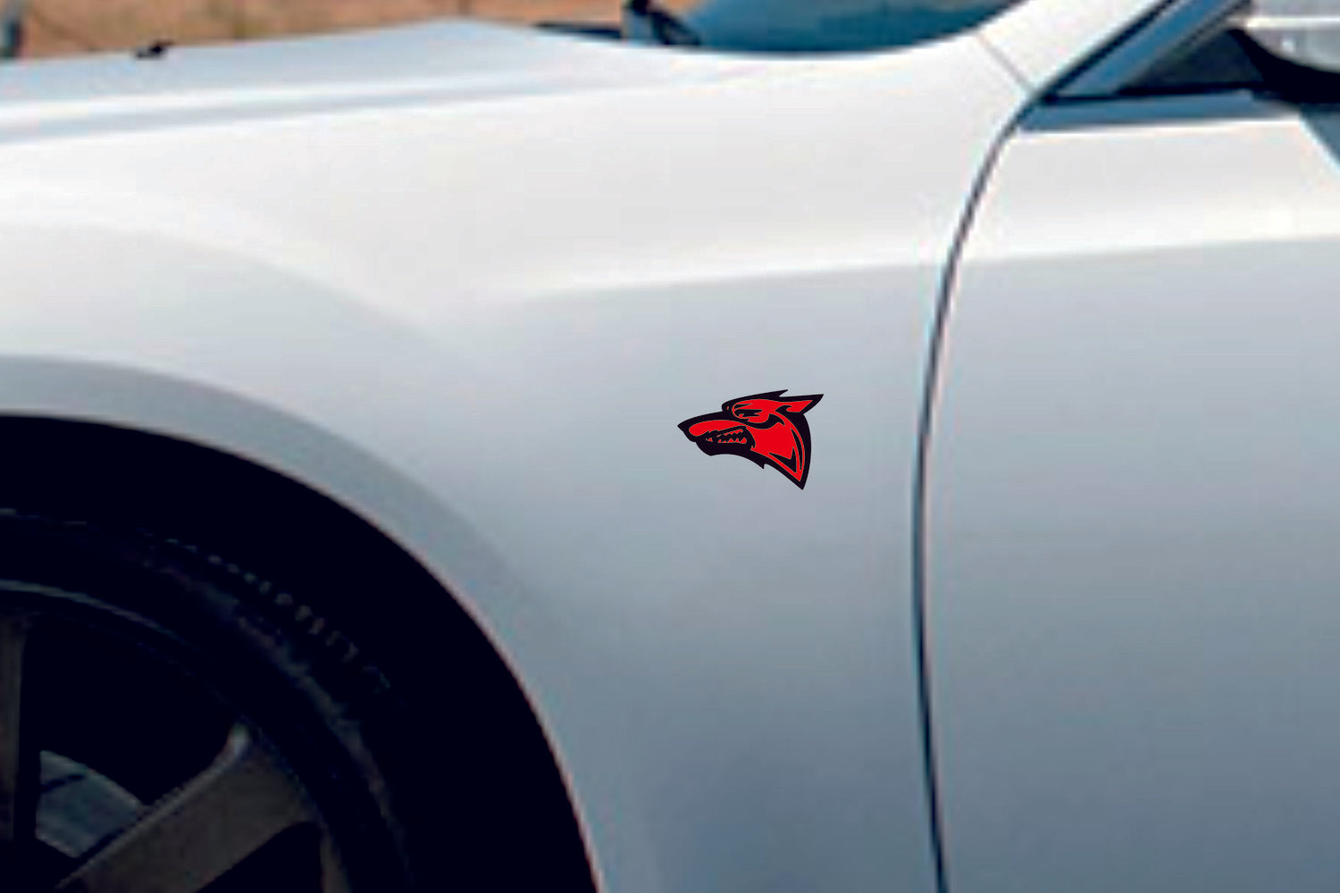 Ford Mustang emblem for fenders with Coyote logo (type 2) - decoinfabric
