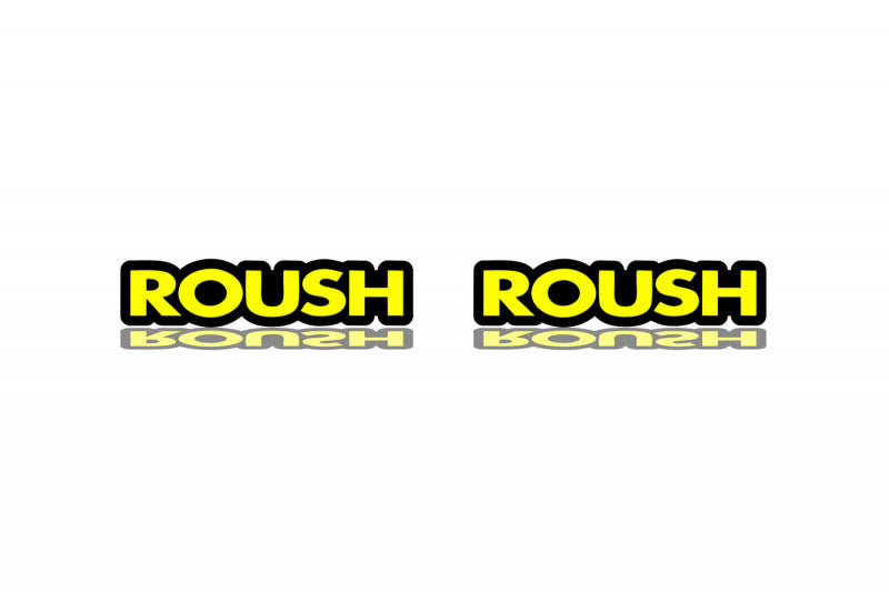 Ford emblem for fenders with Roush logo Ford emblems decoinfabric BLACK YELLOW
