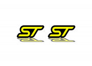 Ford emblem for fenders with ST logo Ford emblems decoinfabric BLACK YELLOW