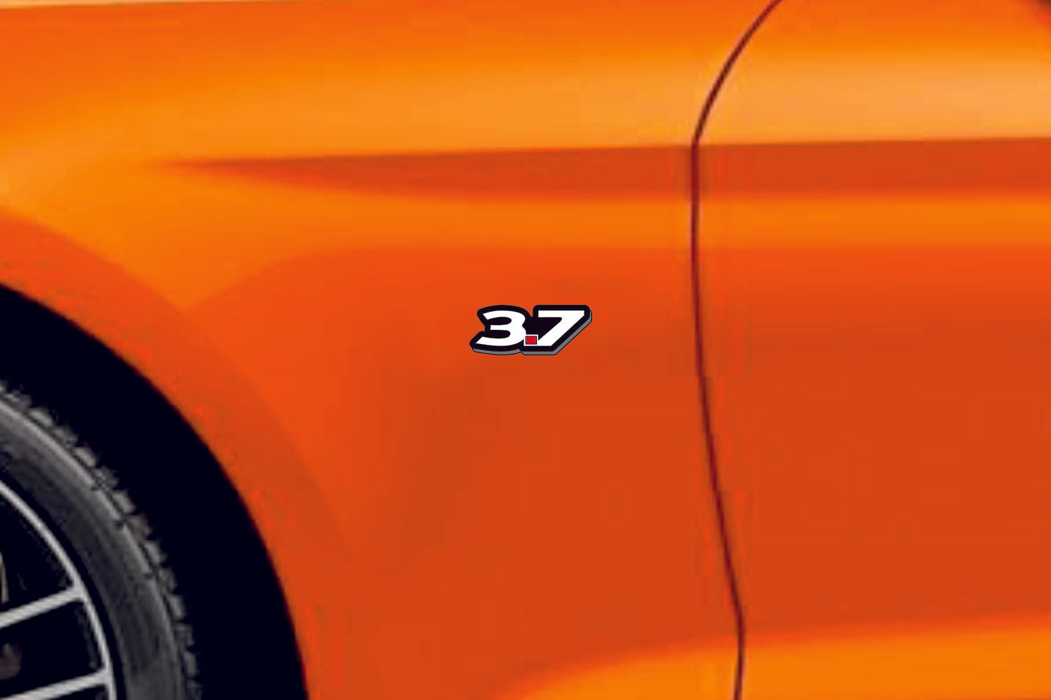 Ford Mustang emblem for fenders with 3.7 logo