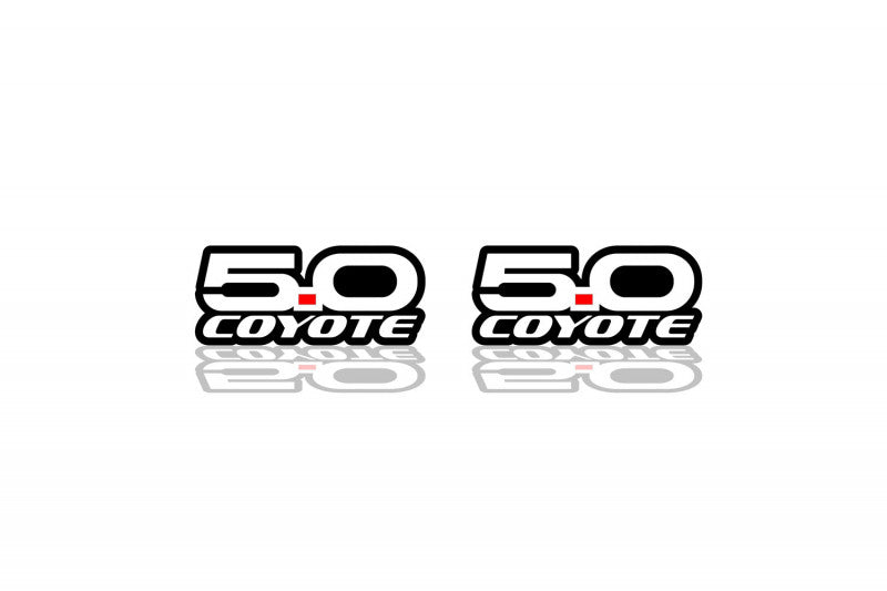 Ford Mustang emblem for fenders with 5.0 Coyote logo Ford emblems decoinfabric BLACK WHITE