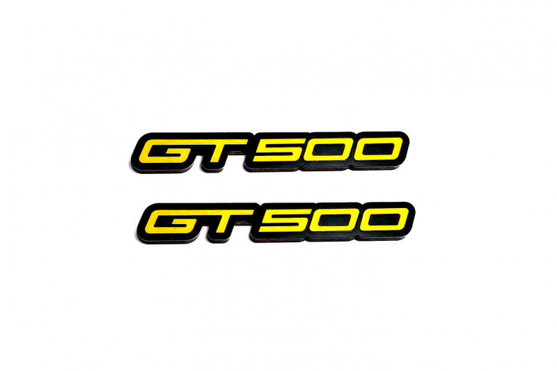 Ford Mustang emblem for fenders with GT500 logo Ford emblems decoinfabric BLACK YELLOW