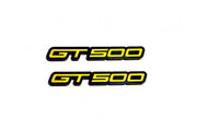 Ford Mustang emblem for fenders with GT500 logo Ford emblems decoinfabric BLACK YELLOW
