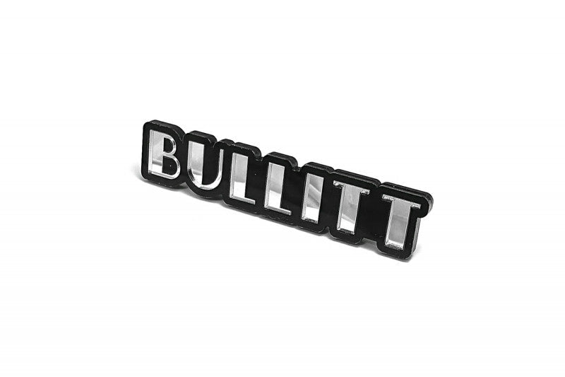 Ford Mustang Radiator grille emblem with Bullitt logo (Type 2) Ford emblems decoinfabric BLACK SILVER MIRROR