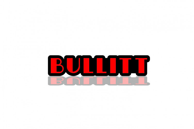 Ford Mustang Radiator grille emblem with Bullitt logo (Type 2) Ford emblems decoinfabric BLACK RED