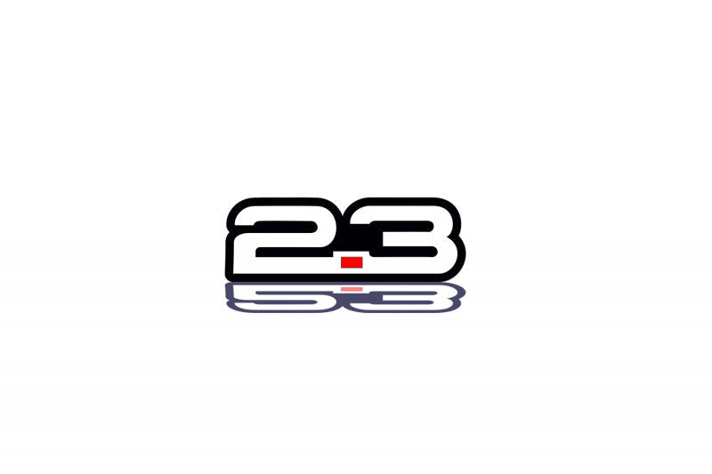 Ford Radiator grille emblem with 2.3 logo Ford emblems decoinfabric BLACK WHITE