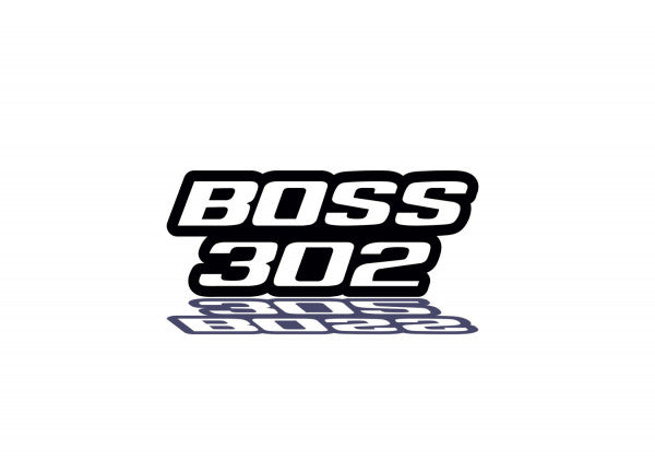 Ford Radiator grille emblem with BOSS 302 logo Ford emblems decoinfabric BLACK WHITE