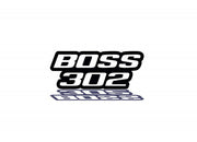 Ford Radiator grille emblem with BOSS 302 logo Ford emblems decoinfabric BLACK WHITE