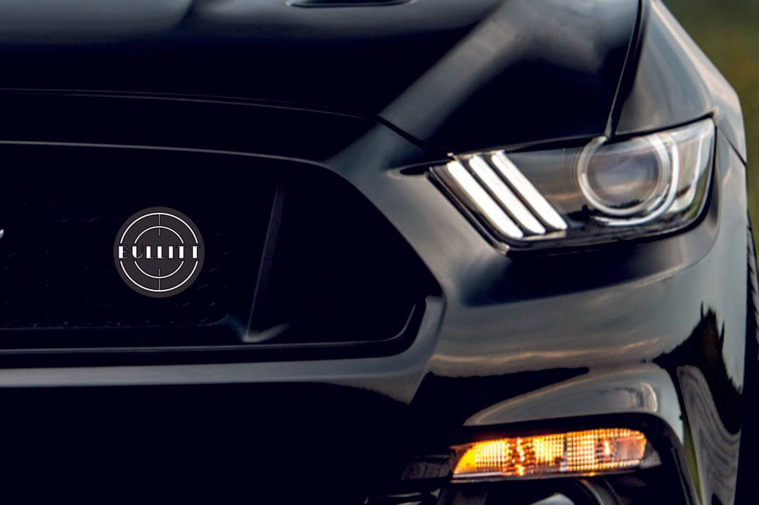 Ford Mustang Radiator grille emblem with Bullitt logo Ford emblems decoinfabric