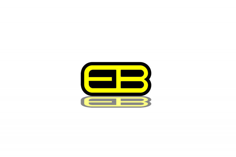 Ford Radiator grille emblem with EB logo Ford emblems decoinfabric BLACK YELLOW