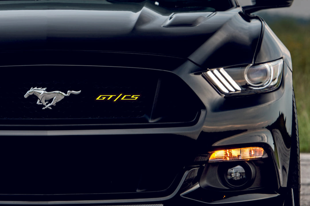 Ford Mustang Emblem & Badges set with GT/CS logo Ford emblems decoinfabric BLACK YELLOW