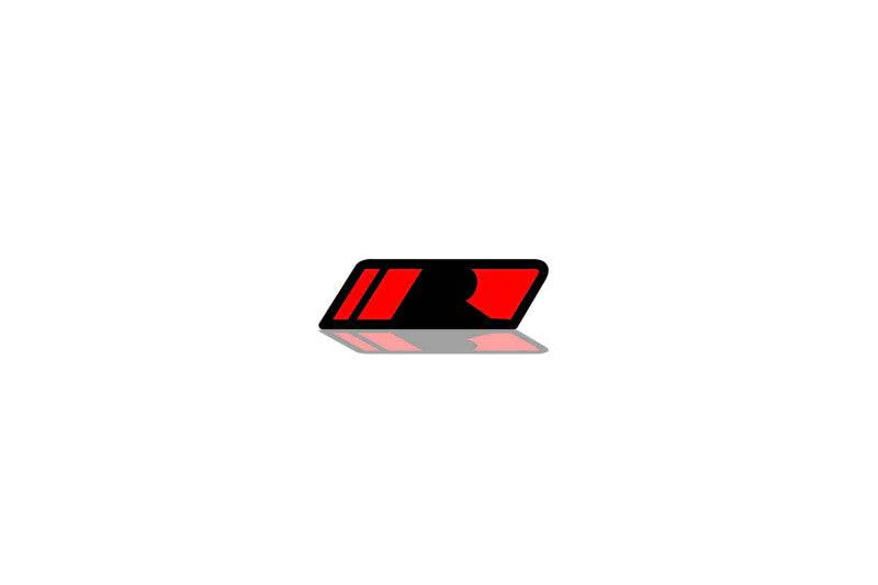 Ford tailgate trunk rear emblem with Roush logo (Type 3) Ford emblems decoinfabric BLACK RED