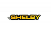Ford tailgate trunk rear emblem with Shelby logo Ford emblems decoinfabric BLACK YELLOW