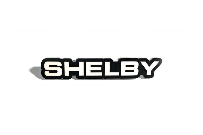 Ford Radiator grille emblem with Shelby logo Ford emblems decoinfabric BLACK WHITE