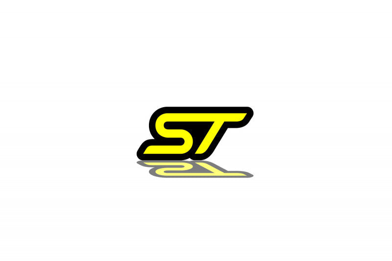 Ford Radiator grille emblem with ST logo Ford emblems decoinfabric BLACK YELLOW