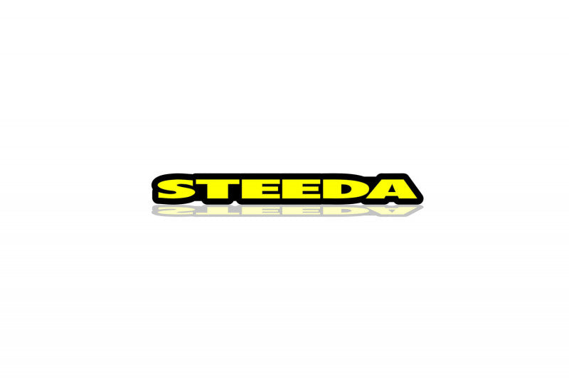 Ford Emblem & Badges set with Steeda logo Ford emblems decoinfabric BLACK YELLOW