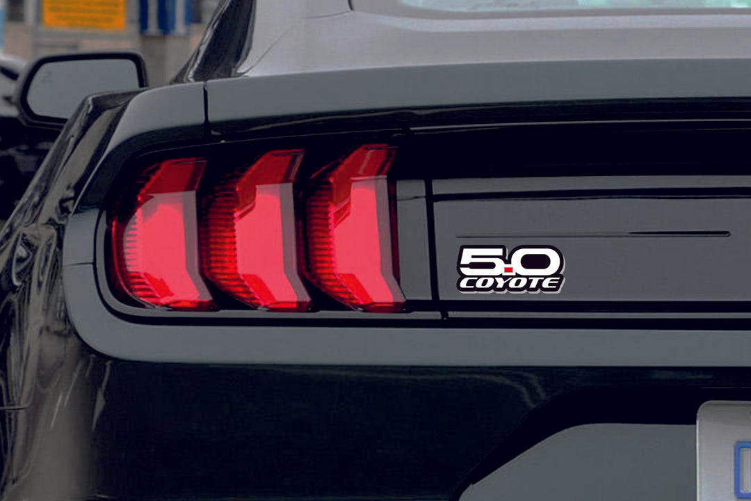 Ford Mustang tailgate trunk rear emblem with 5.0 Coyote logo Ford emblems decoinfabric
