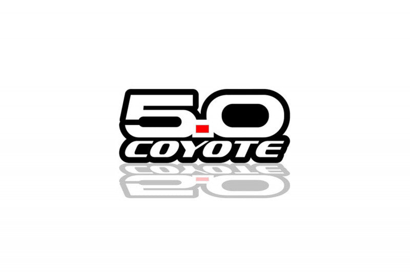 Ford Mustang tailgate trunk rear emblem with 5.0 Coyote logo Ford emblems decoinfabric BLACK WHITE