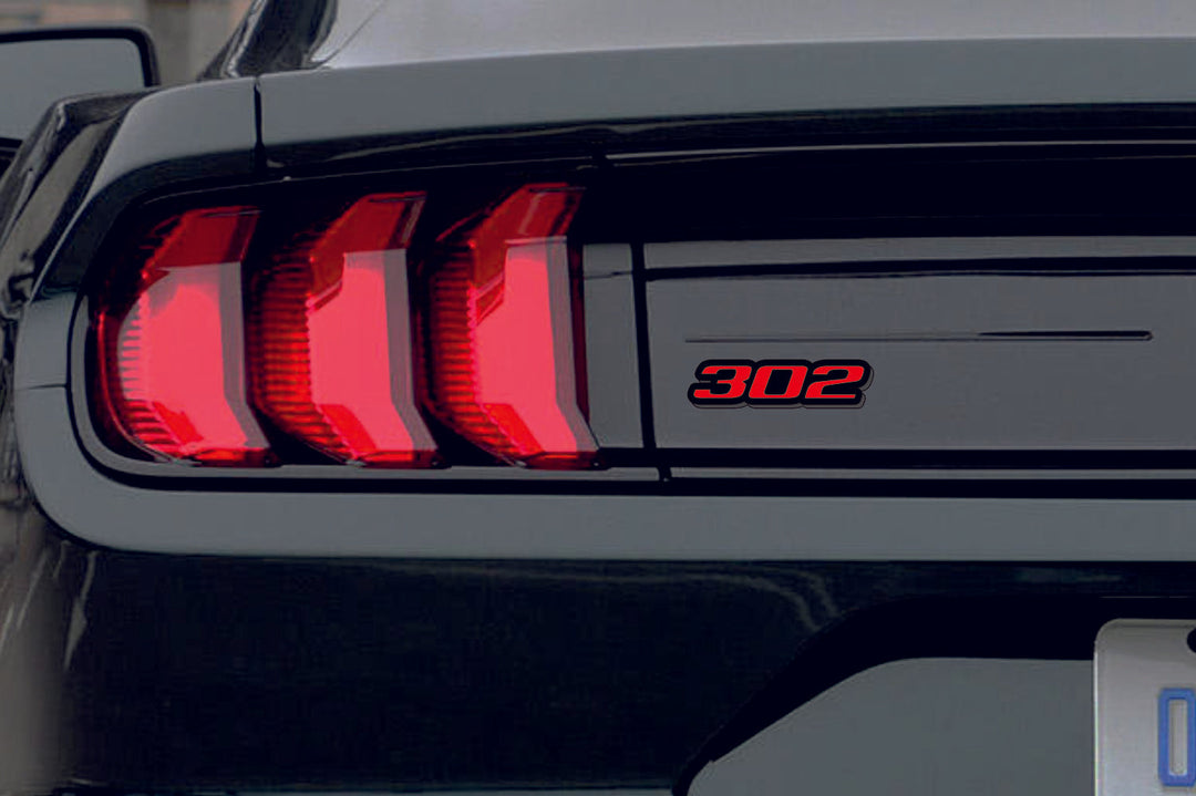 Ford Mustang Emblem & Badges set with BOSS 302 logo Ford emblems decoinfabric BLACK RED