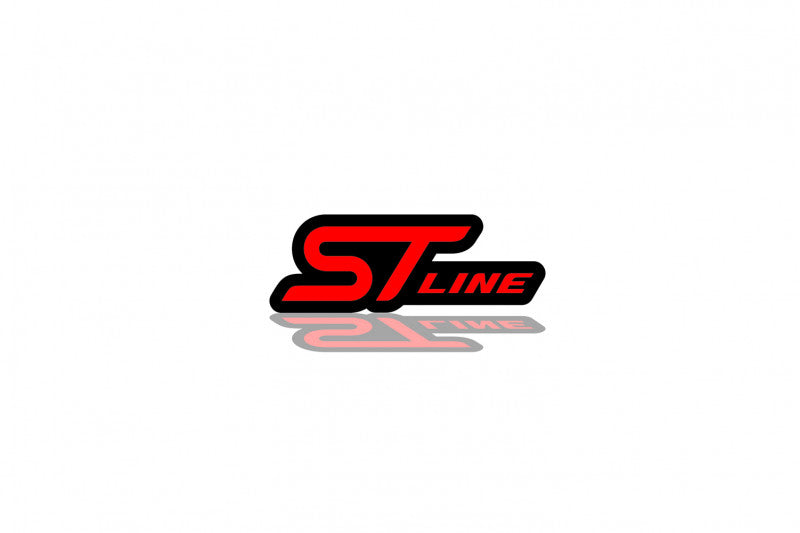 Ford tailgate trunk rear emblem with ST Line logo Ford emblems decoinfabric BLACK RED