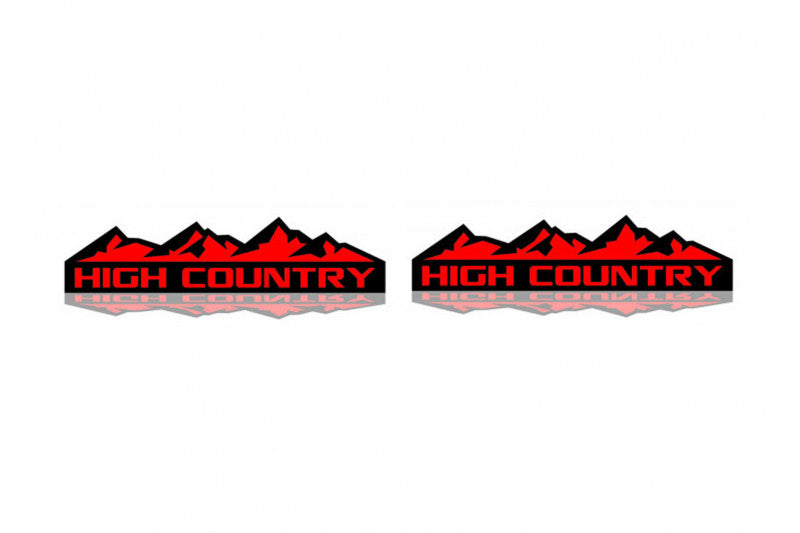 GMC emblem for fenders with High Country logo (type 2) Ford emblems decoinfabric BLACK RED
