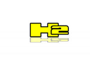 Hummer tailgate trunk rear emblem with H2 logo Ford emblems decoinfabric BLACK YELLOW