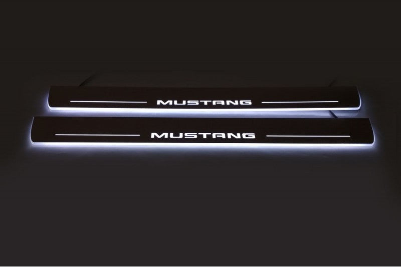 Ford Mustang VI Door Sill Protectors With Logo Mustang - decoinfabric