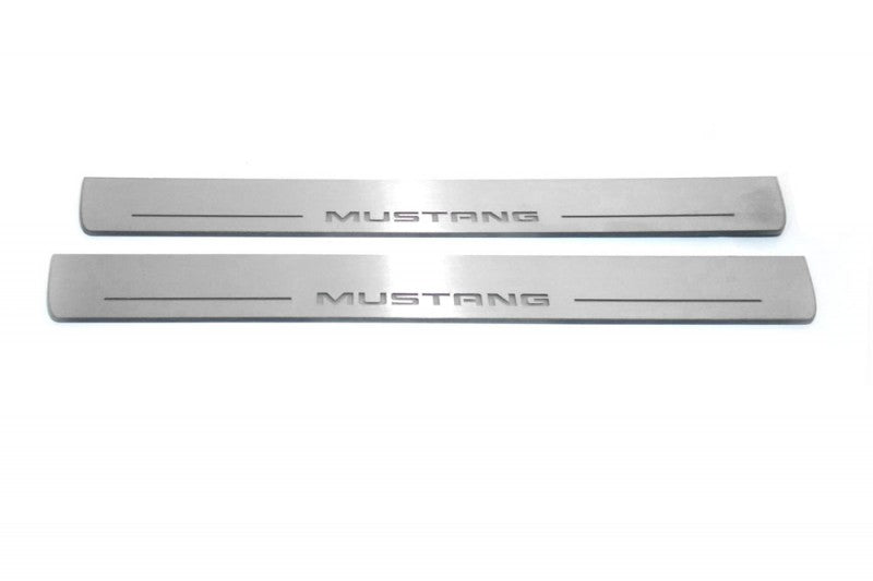 Ford Mustang VI 2015-2023 Door Sill Protectors With Logo Mustang Ford Led Door Sills opdesign