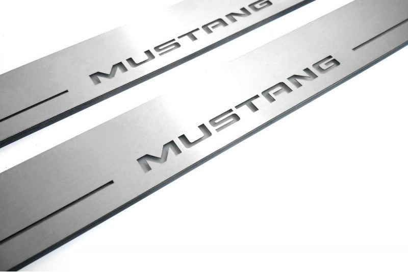 Ford Mustang VI Door Sill Protectors With Logo Mustang - decoinfabric