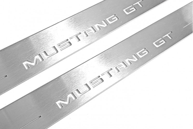 Ford Mustang VI Illuminated LED Door Sill Plates  With Mustang GT Logo