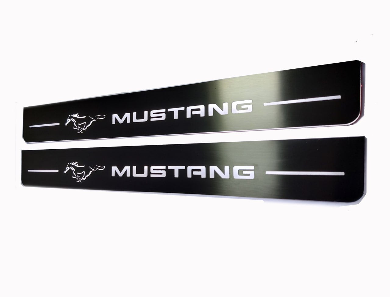 Ford Mustang VI Illuminated LED Door Sill Plates With Mustang Logo