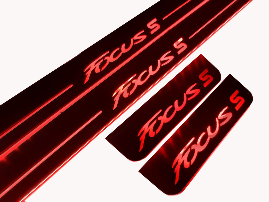 Ford Focus III 2011-2018 LED Door Sills PRO With Focus S Logo Ford Led Door Sills opdesign