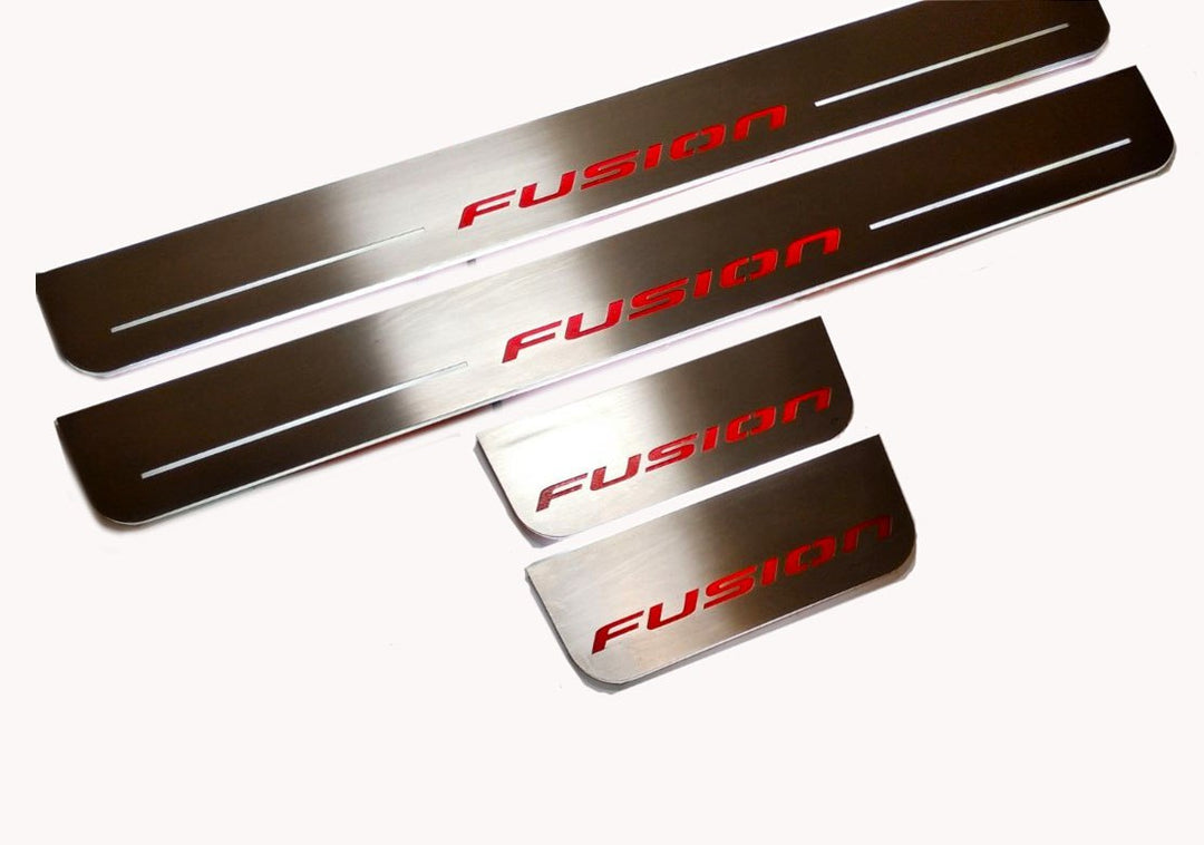 Ford Fusion II 2012-2020 LED Door Sills PRO With FUSION Logo Ford Led Door Sills opdesign