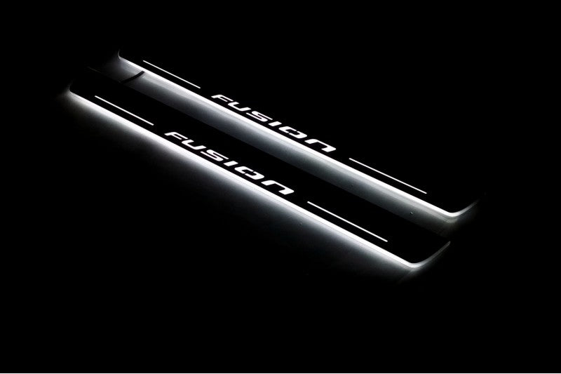 Ford Fusion II 2012-2020 LED Door Sills PRO With Logo Fusion Ford Led Door Sills opdesign