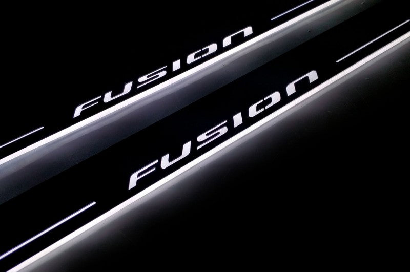 Ford Fusion II 2012-2020 LED Door Sills PRO With Logo Fusion Ford Led Door Sills opdesign