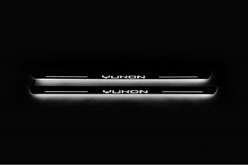 GMC Yukon V 2020+ Auto Door Sills With Logo Yukon GMC Led Door Sills opdesign