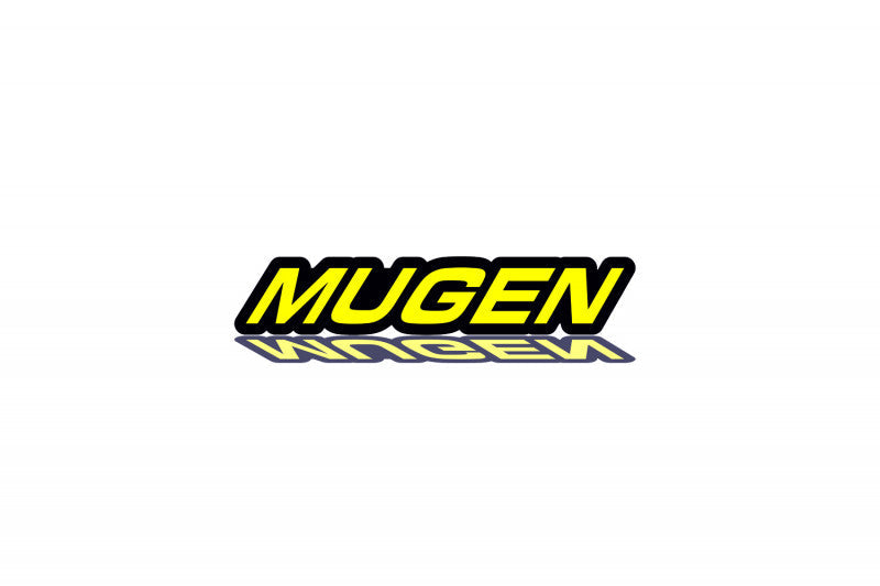 Honda Radiator grille emblem with Mugen logo Honda emblems decoinfabric BLACK YELLOW